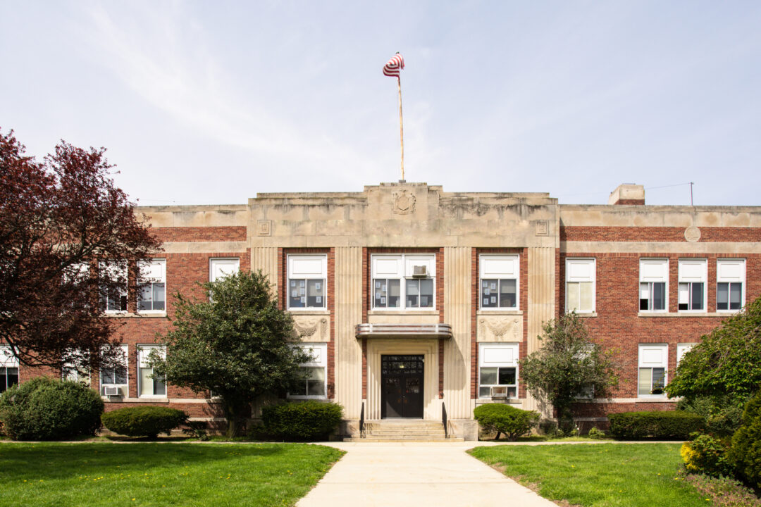 Exterior view of a typical school building