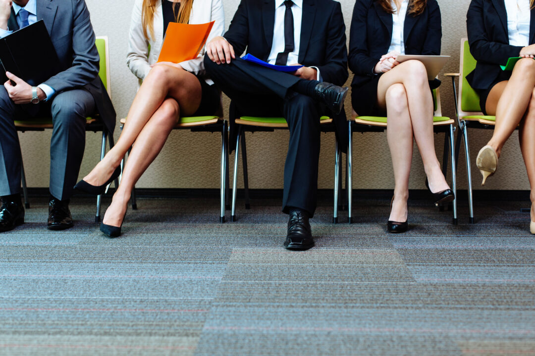 Photo of candidates waiting for a job interview